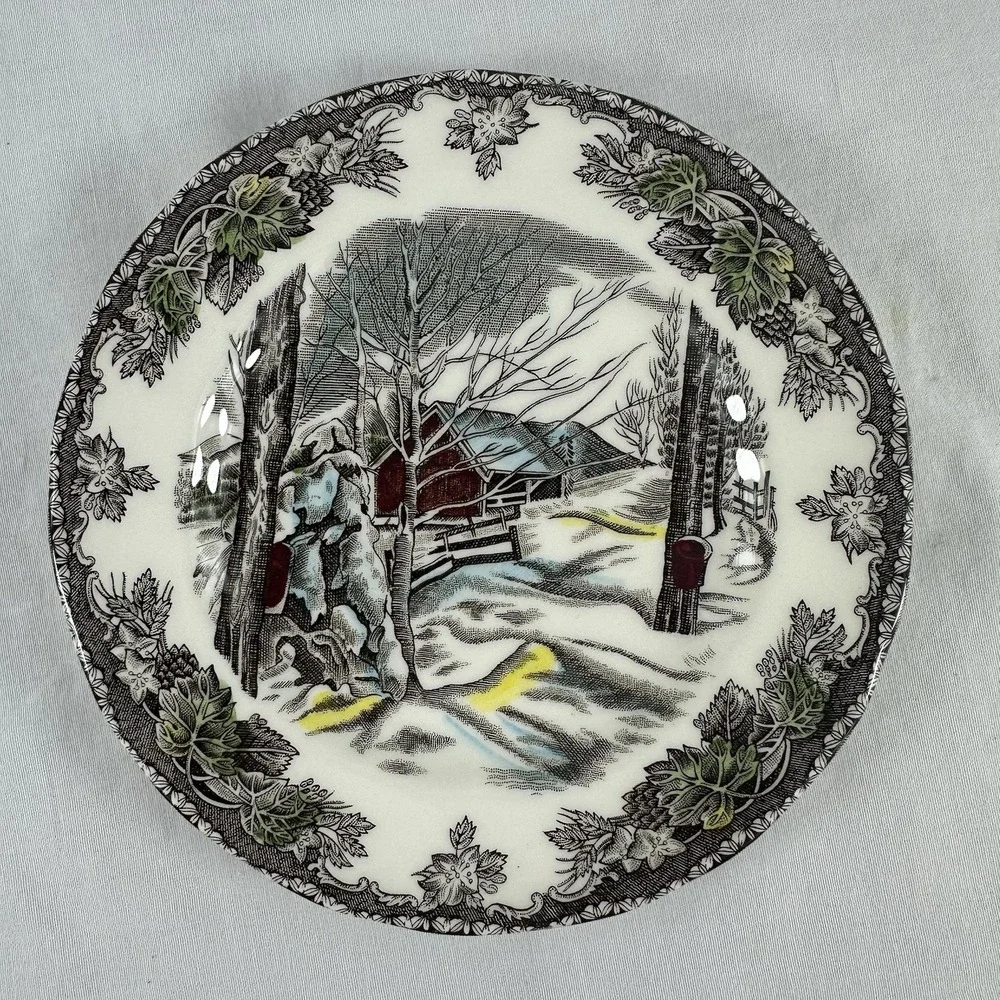 Vintage 3 Johnson Bros Plates Friendly Village Sugar Maples Bread & Butter 6